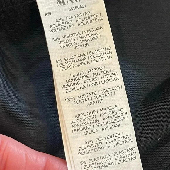 MNG by Mango Black Tuxedo Blazer, Satin Lapels, Lined, Size US 8/M - Picture 5 of 12